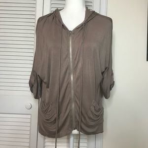 Vintage Oversized Short Sleeve Grey Hoodie